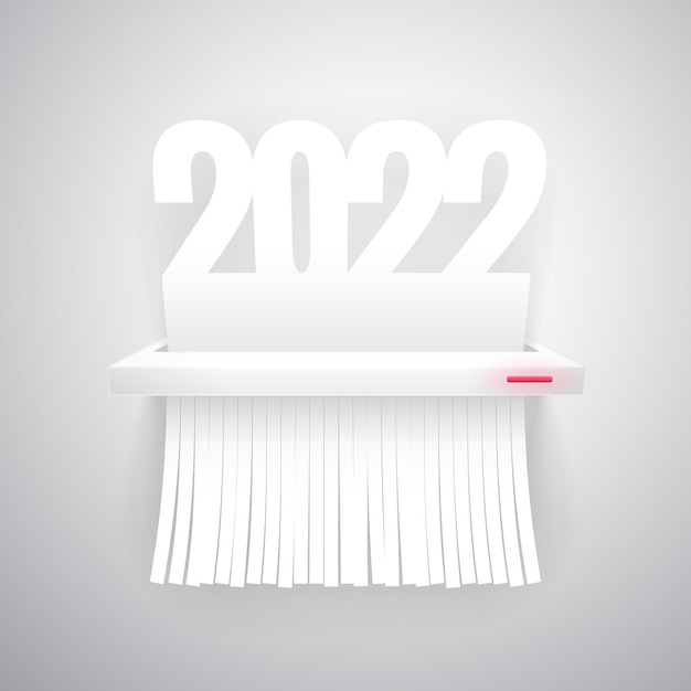 Papier 2022 wordt in papiervernietiger gesneden