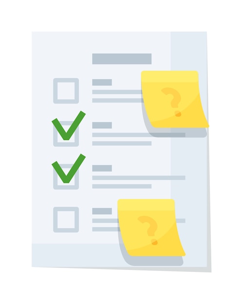 Papier checklist document met checkbox geïsoleerd op wit