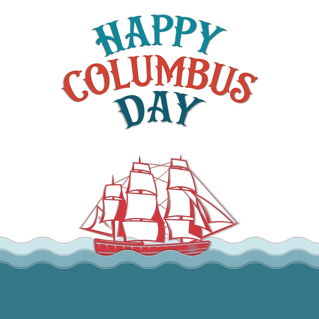 Papier gesneden columbus dag wenskaart