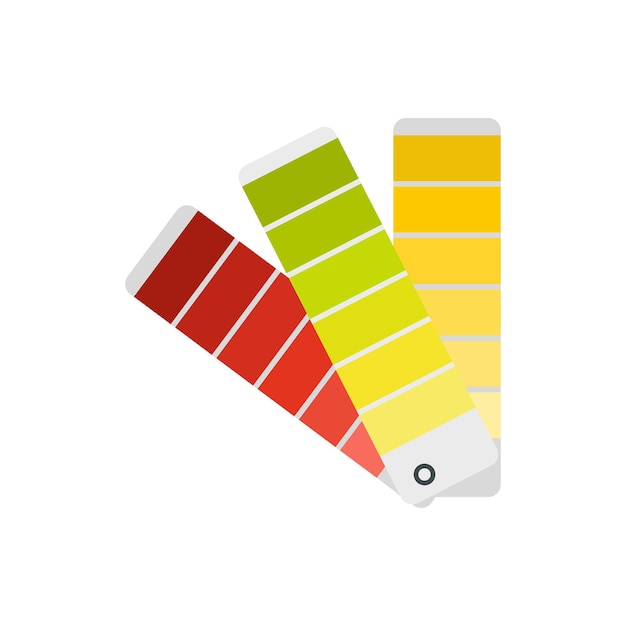 Papier kleurenpalet pictogram in vlakke stijl geïsoleerd op witte achtergrond Gamma selectie symbool