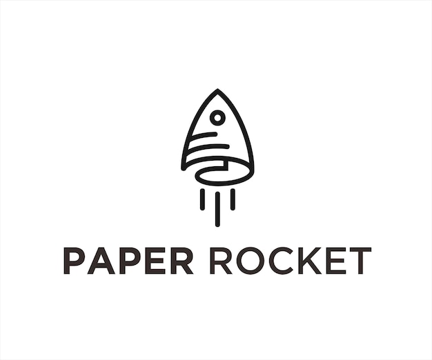 papier raket logo ontwerp vectorillustratie