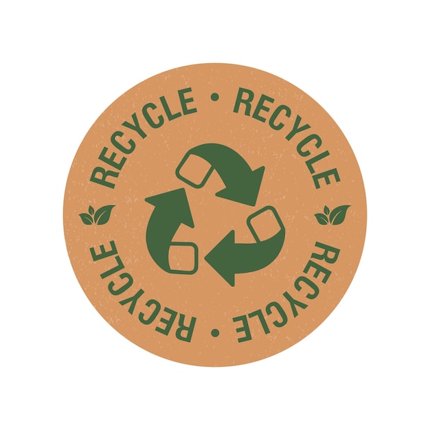 Vector papier recycle stickers geïsoleerd op een witte achtergrond recycle symbool groene pijlen logo