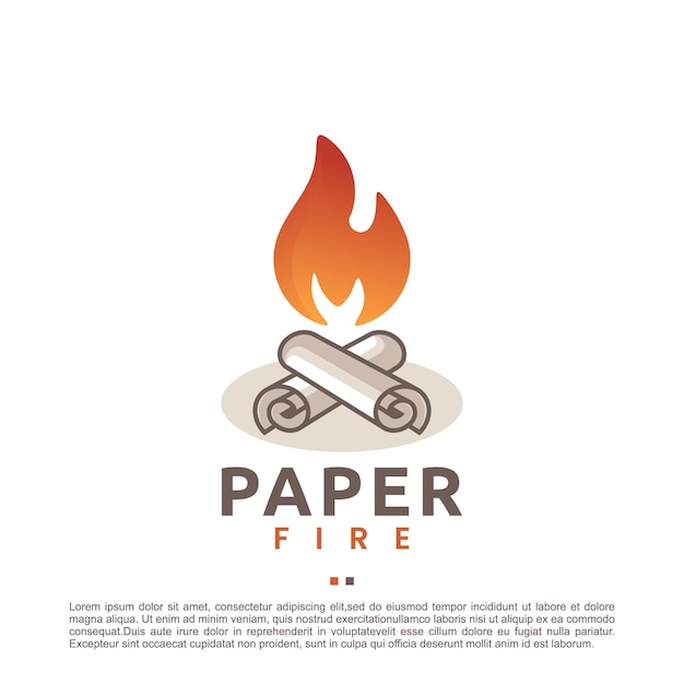 Papier vuur, logo ontwerpsjabloon