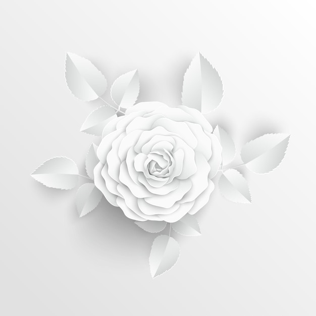 Papieren bloem Witte rozen gesneden uit papier Trouwdecoraties