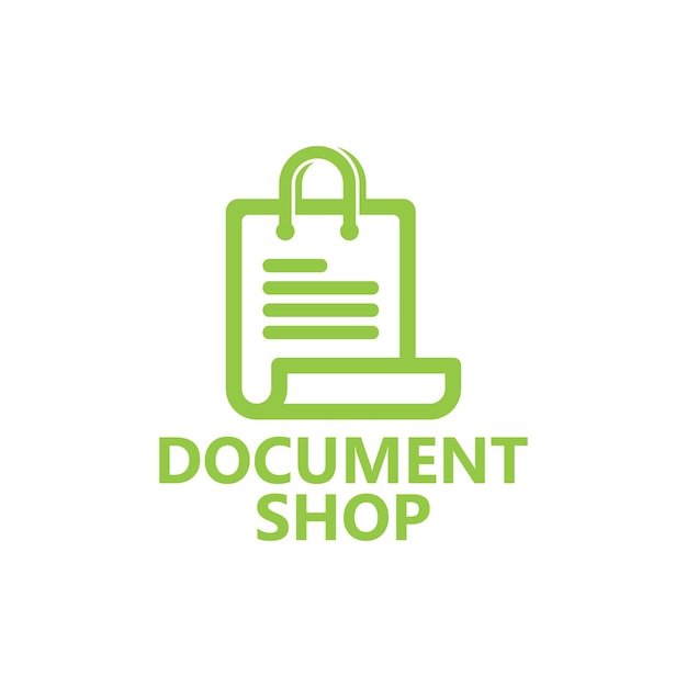 Papieren document winkel logo sjabloonontwerp