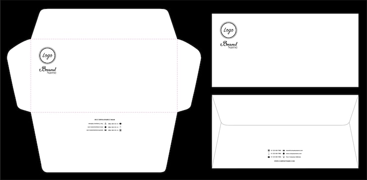 Vector papieren envelop mockup sjabloon