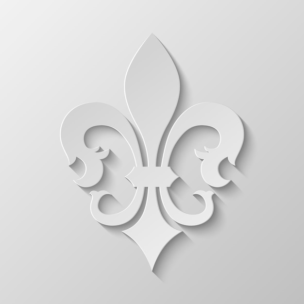 Vector papieren fleur de lis.