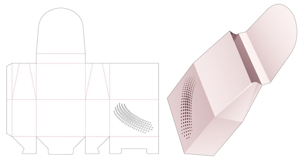 Papieren flip-snackverpakking met gesjabloneerde halftoonstippen gestanst sjabloon