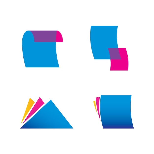 Papieren logo-ontwerpsjabloon geschikt voor het publiceren van boeken en het afdrukken van bedrijfslogo