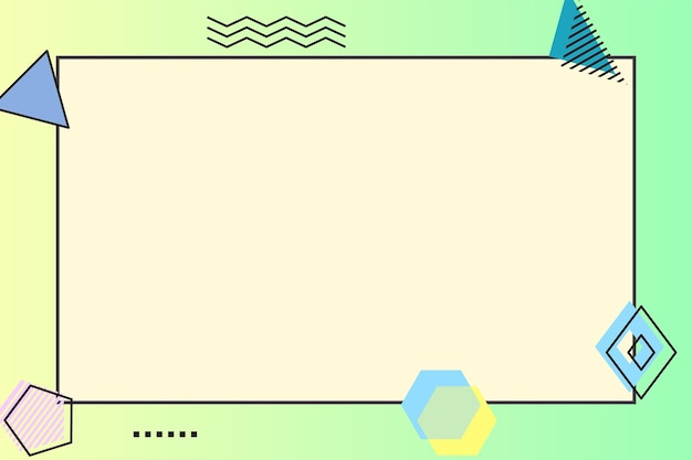 Papieren notitie met memphis-element en achtergrond met kleurovergang