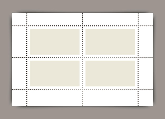 Papieren poststempels set Poststickers voor postbrief Verkoop coupons sjabloon met geperforeerde randen