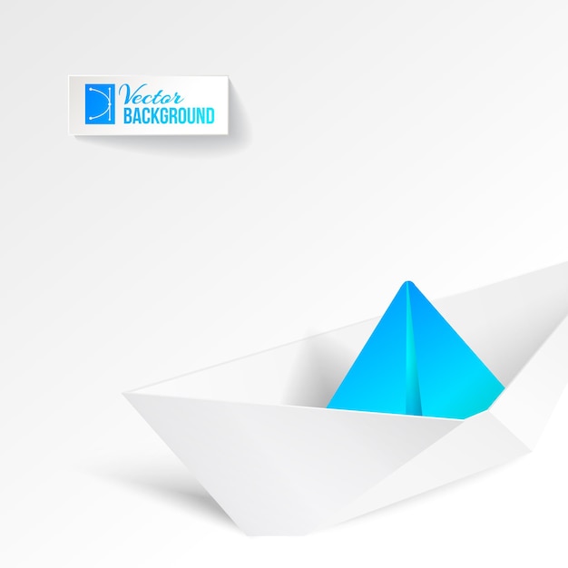 Papieren schip origami geïsoleerd op wit.