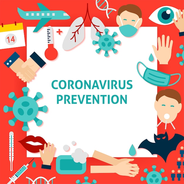 Papieren sjabloon voor preventie van coronavirus. vector illustratie vlakke stijl medisch concept.