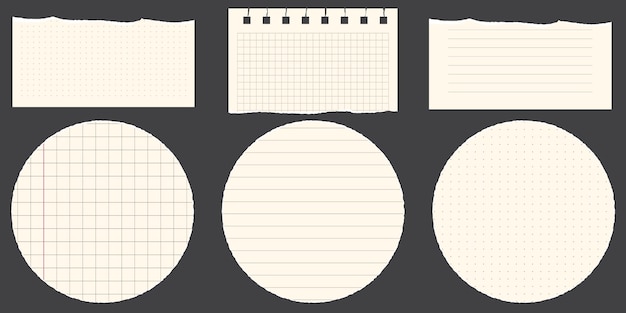 Papieren stukken met gescheurde randen voor notities realistische gescheurde stukken blanke notities