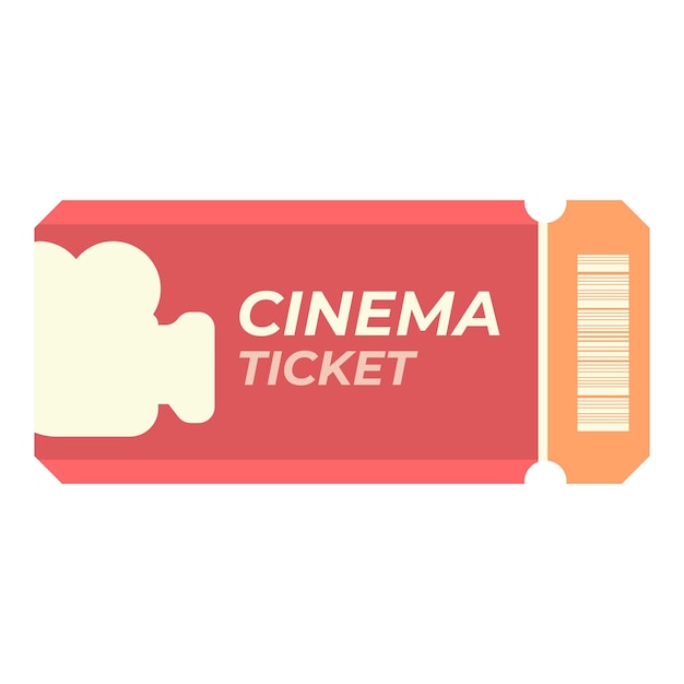 Papieren ticket pictogram cartoon vector Bioscoopkaartje Filmfilm