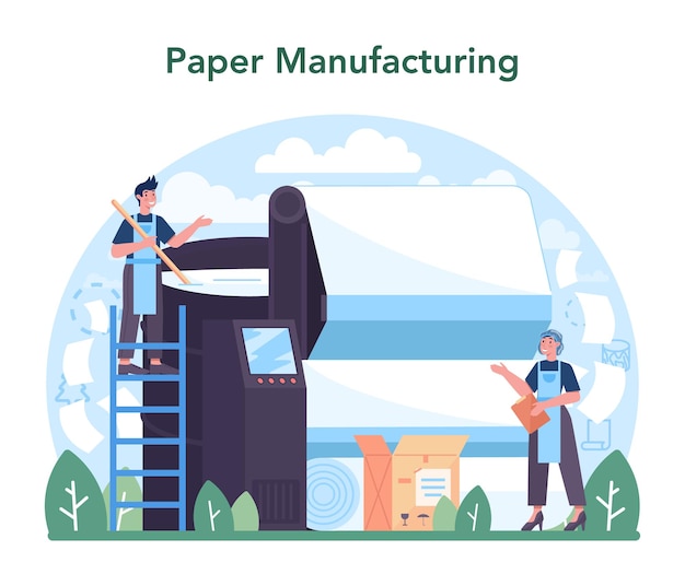 Papierindustrie houtverwerking en papierproductie fabriek