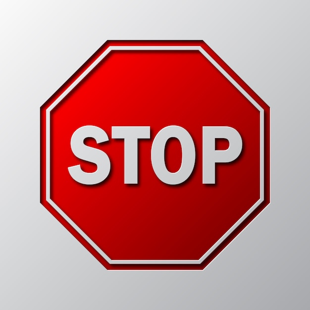 Papierkunst van het rode STOP-teken. illustratie.