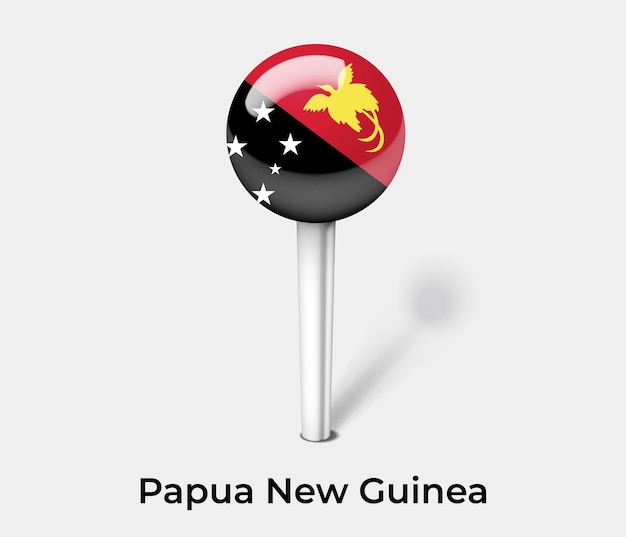 Vector papoea-nieuw-guinea push pin voor kaart vectorillustratie