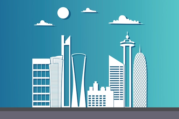 Papper Cut City Vector