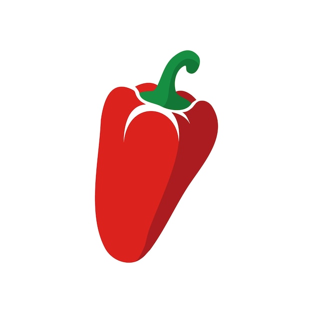 Paprica bell pepper flat vector material design isolated on white background