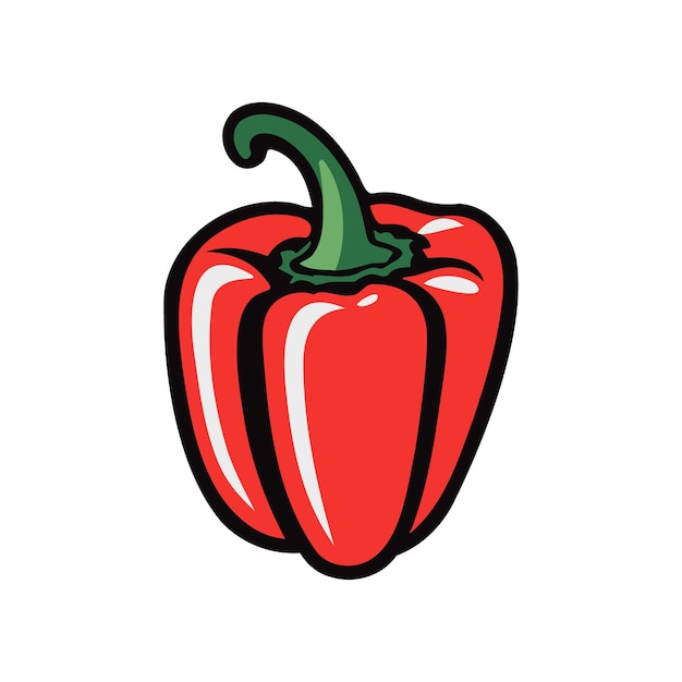 Paprica bell pepper flat vector material design isolated on white background