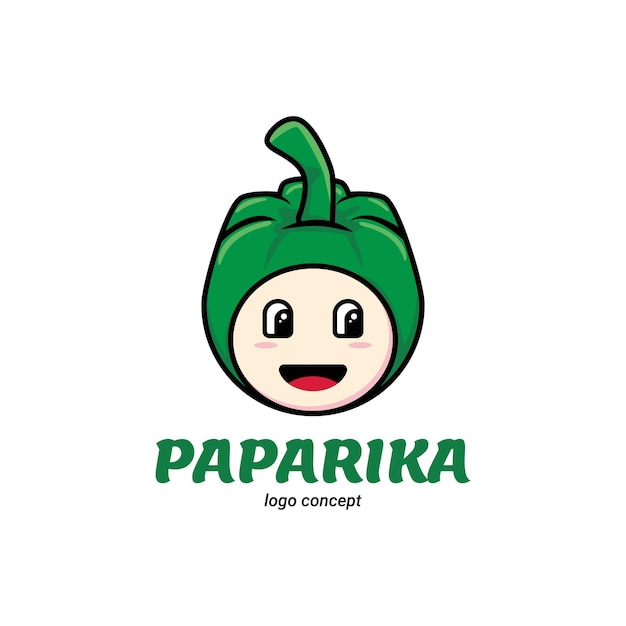 Logo della mascotte paprica con faccina sorridente per il design del modello di business alimentare