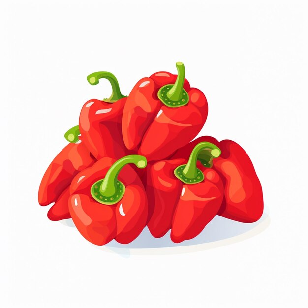 paprika pepper food vector isolated hot vegetable red cooking ingredient spicy chili whi