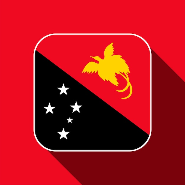 Papua New Guinea flag official colors Vector illustration