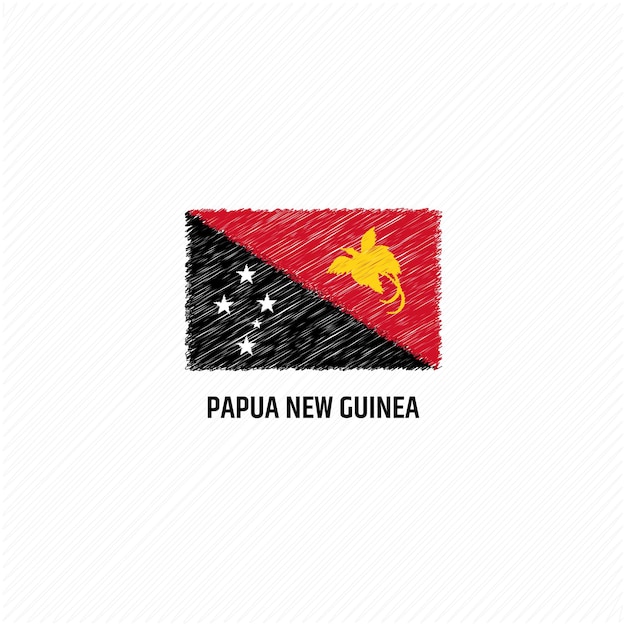 Papua New Guinea flag template flat vector illustration