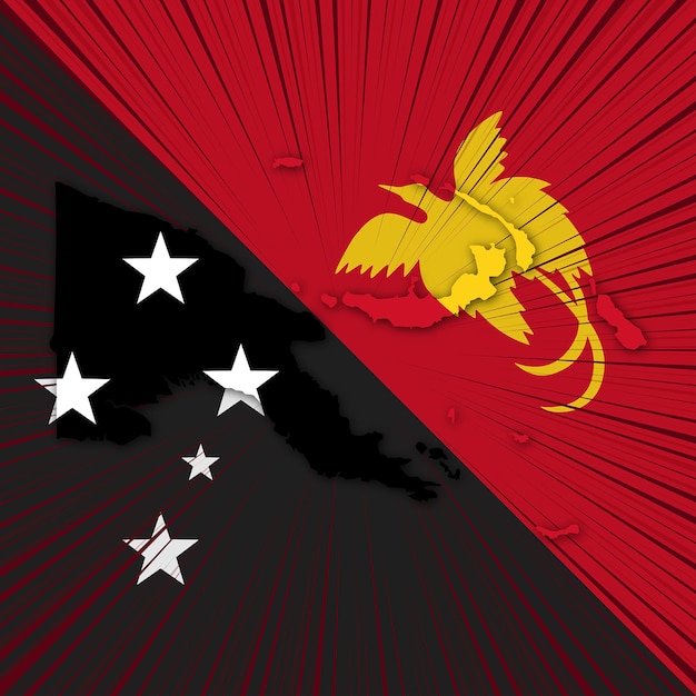 Papua new guinea independence day map design