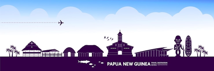 वेक्टर papua new guinea travel destination vector illustration.
