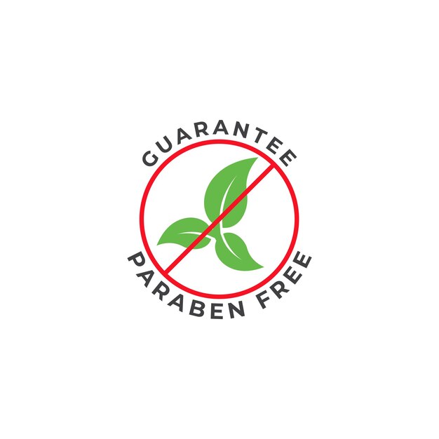 Paraben free, guarantee label. Vector icon template