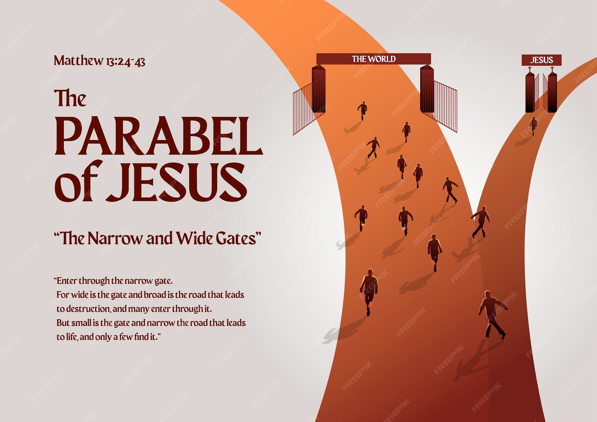 premium-vector-the-parable-of-the-narrow-and-wide-gate-vector