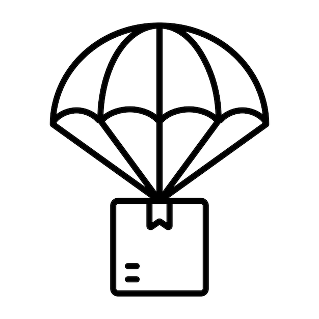 Vettore stile di illustrazione del vettore di consegna del paracadute
