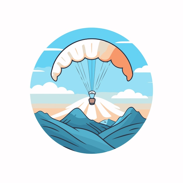 Vettore paracadute che vola nel cielo paraglider nel cielo illustrazione vettoriale