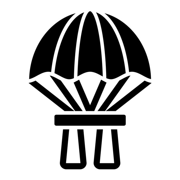 Parachute Glyph Solid Black Illustration