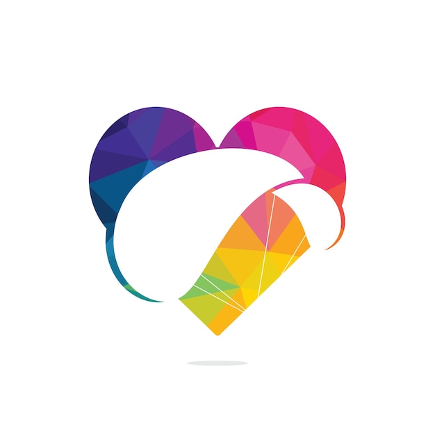 Parachute heart shape logo design