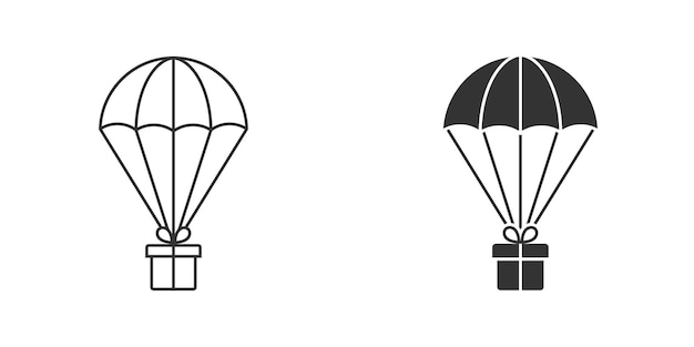 Parachute icon Gift Box on a Parachute Vector illustration