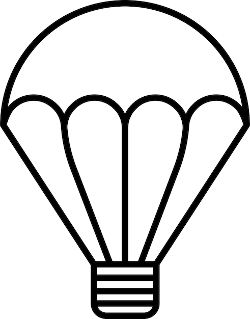 parachute Outline vector illustration icon