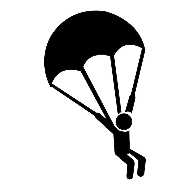 Parachute pictogram logo vector ontwerpsjabloon