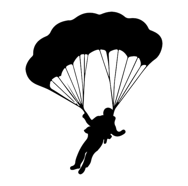 Parachutespringen silhouet