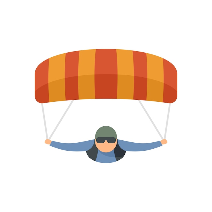 Vector parachuting man icon flat illustration of parachuting man vector icon isolated on white background