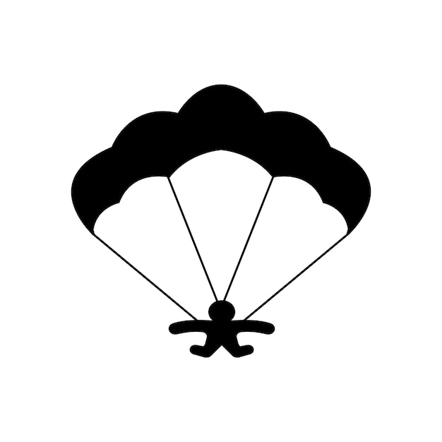 Дизайн символа векторной иллюстрации парашюта или парапланеризма