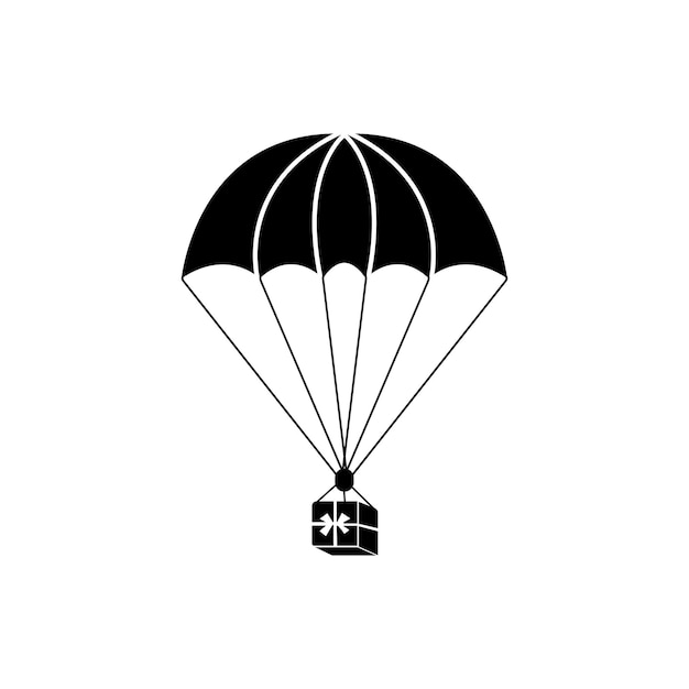 Parachuting or paragliding icon vector illustration symbol design