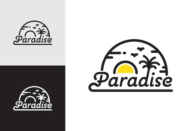 Paradijs lijn kunst logo