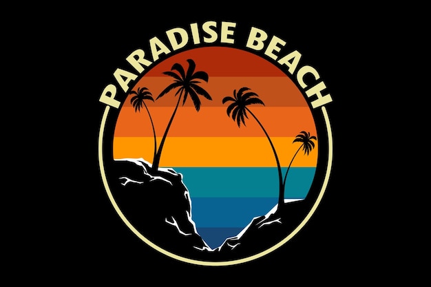 Paradise Beach Silhouette Design Illustration