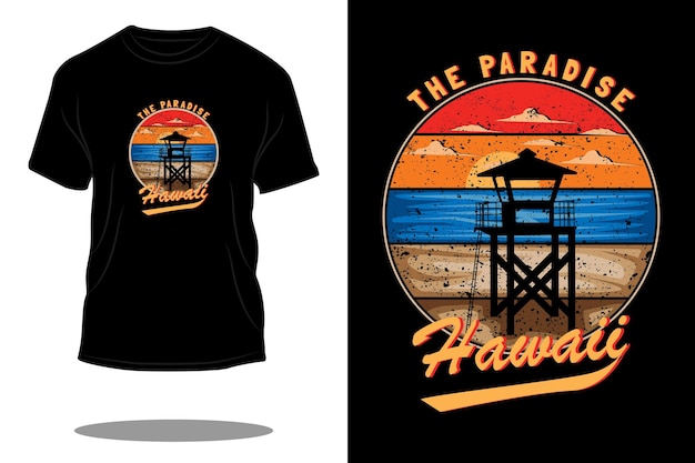 The paradise hawaii retro shirt design