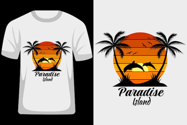 Paradise Island Retro Vintage T-shirtontwerp