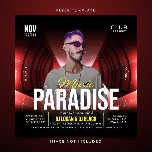 paradise party flyer template