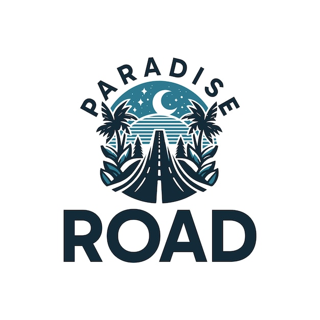 Vector paradise road logo sign design